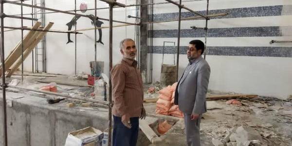 ""بازدید فرماندار از پروژه استخر دانش آموزی""