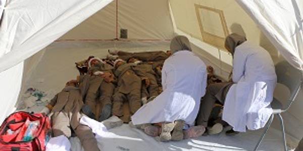 برگزاری مانور زلزله در مدرسه سمیه شهر شازند