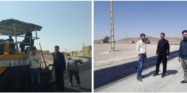 اجرای آسفالت و بهسازی معابر روستای حسین آباد توسط دهیاری روستا