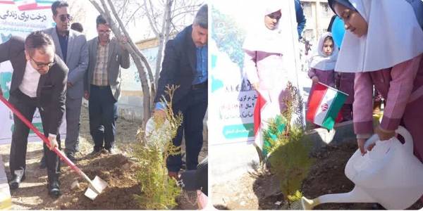 آیین نمادین "زنگ درختکاری" در آموزشگاه زینبیه کمیجان به صدا درآمد.