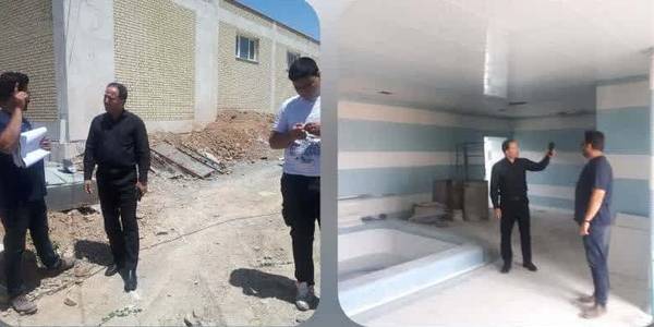 "بازدید فرماندار از پروژه استخر دانش آموزی""