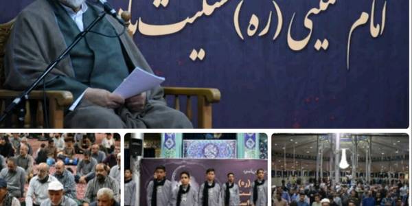 🔻حجت‌الاسلام «حسین طیبی‌فر» جانشین نماینده ولی فقیه در سپاه پاسداران ، آل یاسین معاون استاندار و امیر هادی فرماندار شهرستان اراک در آئین بزرگداشت ارتحال امام خمینی (ره) در مصلی بیت المقدس اراک