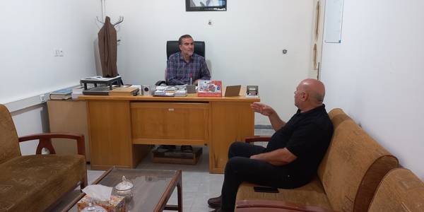 دیدار آقای جلالی دهیار روستای اسماعیل آباد کوچکلو با جناب آقای شالیان مقدم بخشدار بخش زاویه و پیگیری مشکلات روستای مذکور.