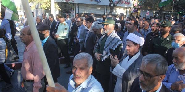 راهپیمایی محکومیت جنایات رژیم صهیونیستی و حمایت از مردم مظلوم فلسطین در خمین برگزار شد