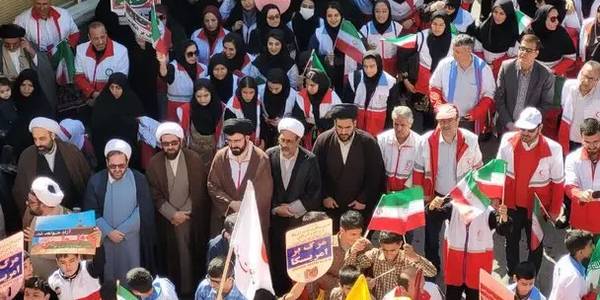 تجمع امدادگران هلال احمر استان مرکزی در محکومیت رژیم صهیونیستی