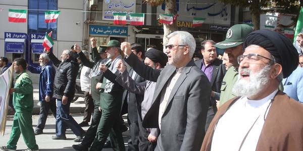 راهپيمايي يوم الله 13 آبان 1402 در شهرستان خمين برگزار شد