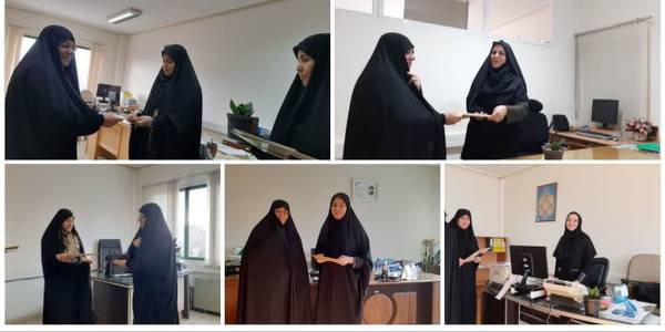 به مناسبت میلاد خجسته حضرت فاطمه زهرا (س)و هفته گرامیداشت مقام زن و مادر با حضور مفتح زاده مدیرکل دفتر امور بانوان وخانواده و آقامحمدی معاون دفتر از بانوان شاغل استانداری با اهدا لوح تقدیر وگل تقدیر به عمل آمد .
شنبه ۱۶دی ۱۴۰۲