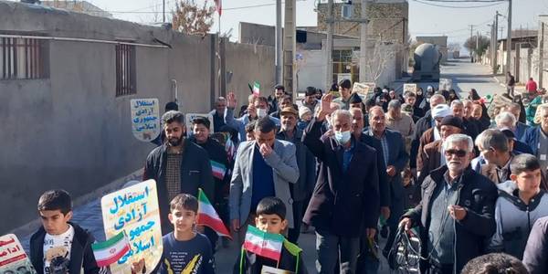برگزاری راهپیمایی باشکوه مردم ولایت مدار و فهیم روستای حسین آباد