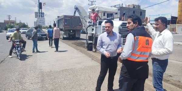 بازدید از عملیات بهسازی آسفالت بلوار حضرت ولیعصر (عج) شهر مامونیه