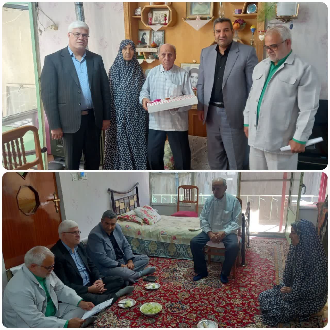 دیدار و تجلیل مددی معاون برنامه‌ریزی وتوسعه فرمانداری از والدین گرانقدر شهید معظم «بهروز باقی زاده