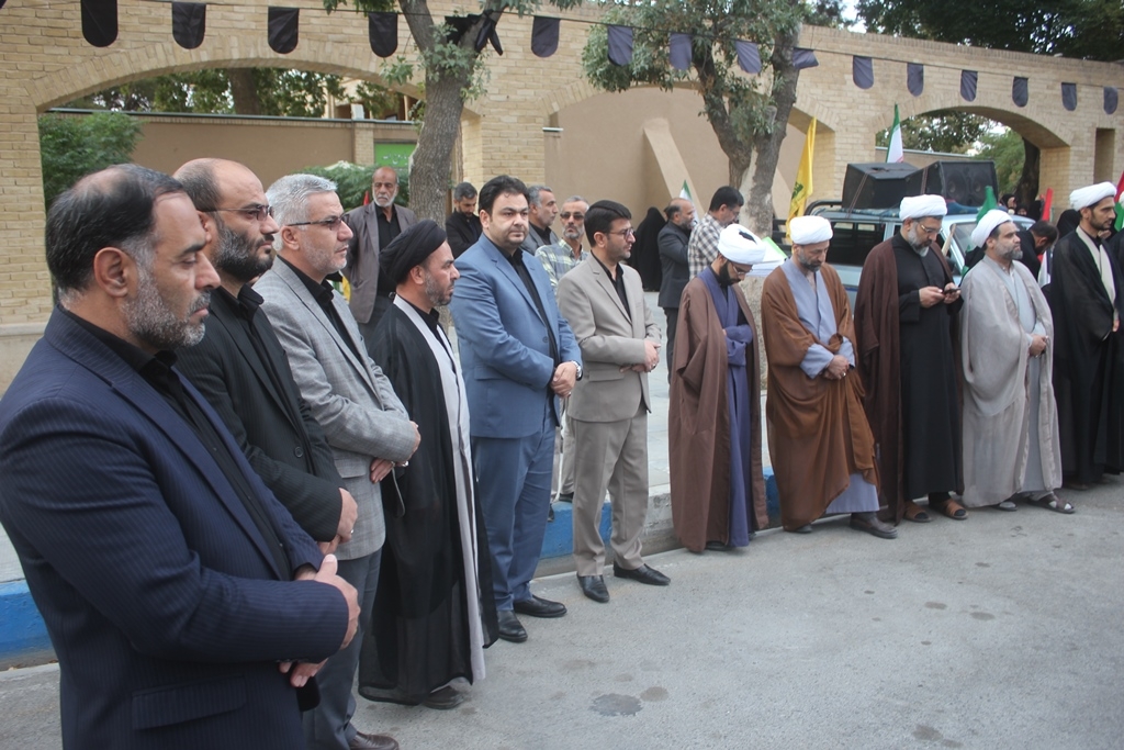 تجمع مردم شهرستان خمین در محکومیت شهادت سید حسن نصرالله و یاران شهیدش برگزار شد