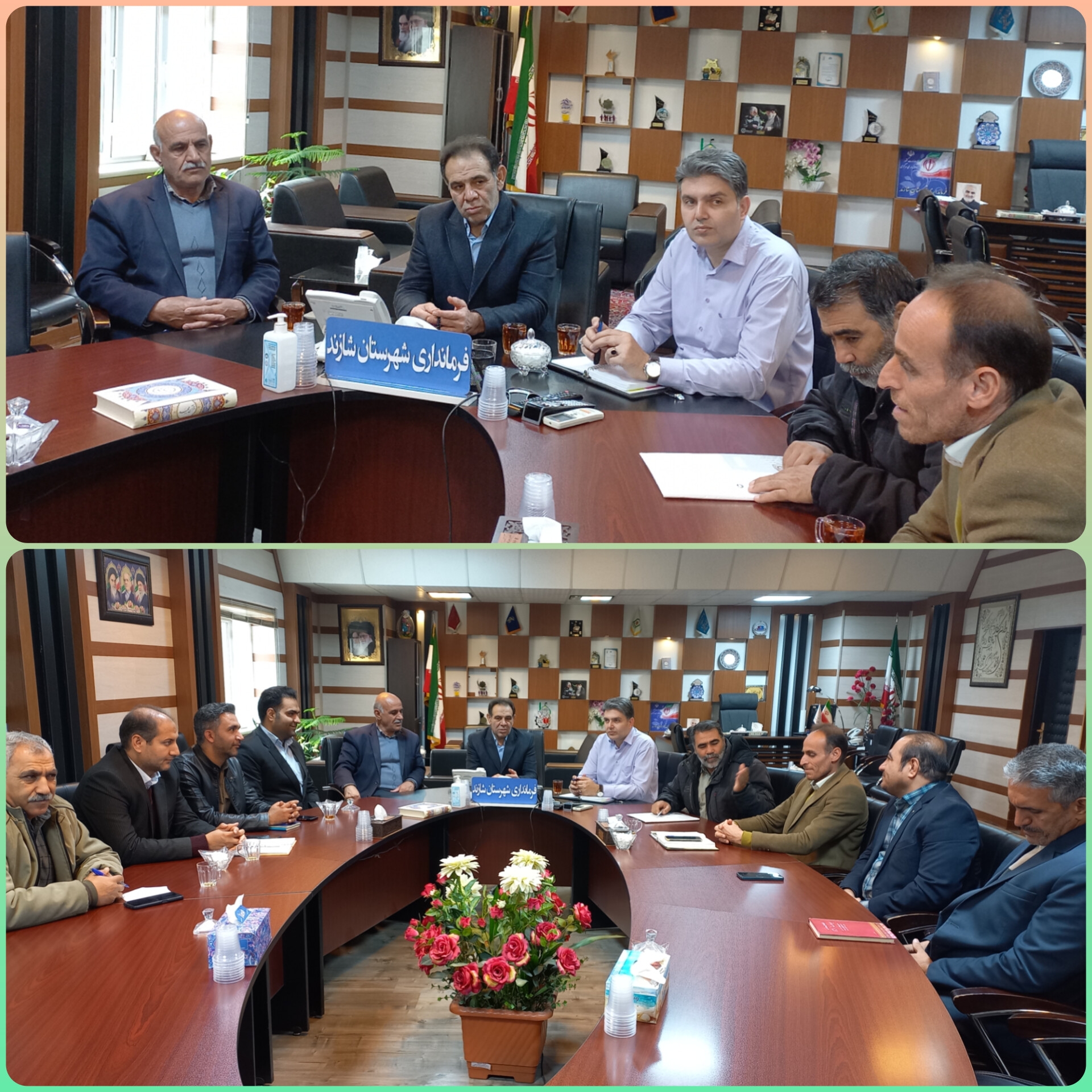 جلسه بررسی مشکلات کشاورزان محله ازنا شازند به ریاست پرندین فرماندار شهرستان شازند برگزار شد‌