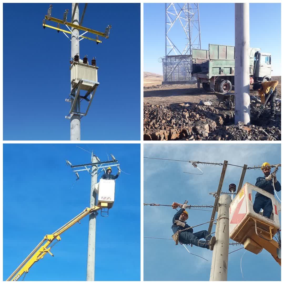 تکمیل پروژه برقرسانی به سایت مخابراتی شرکت ایرانسل ، روستای ولازجرد شهرستان کمیجان