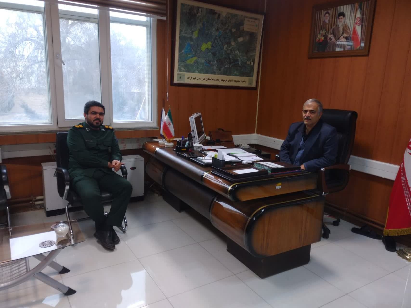 نشست هم اندیشی دکتر حمیدی با سرهنگ عبدی فرمانده بسیج ادارات استان و شهرستان