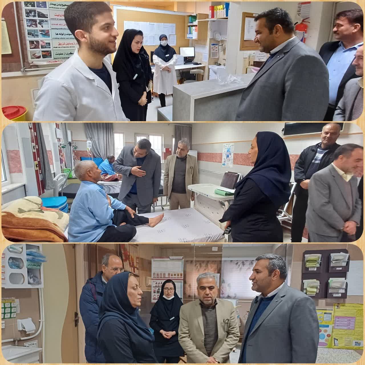 بازدید مددی سرپرست فرمانداری و عرض خدا قوت به پرسنل بیمارستان امام علی علیه السلام کمیجان