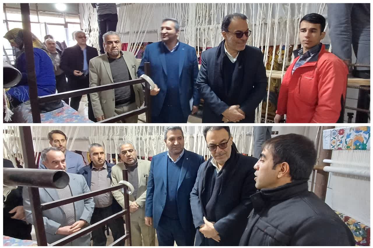 بازدید نماینده مجلس شورای اسلامی و فرماندار از کارگاه فرش دست بافت