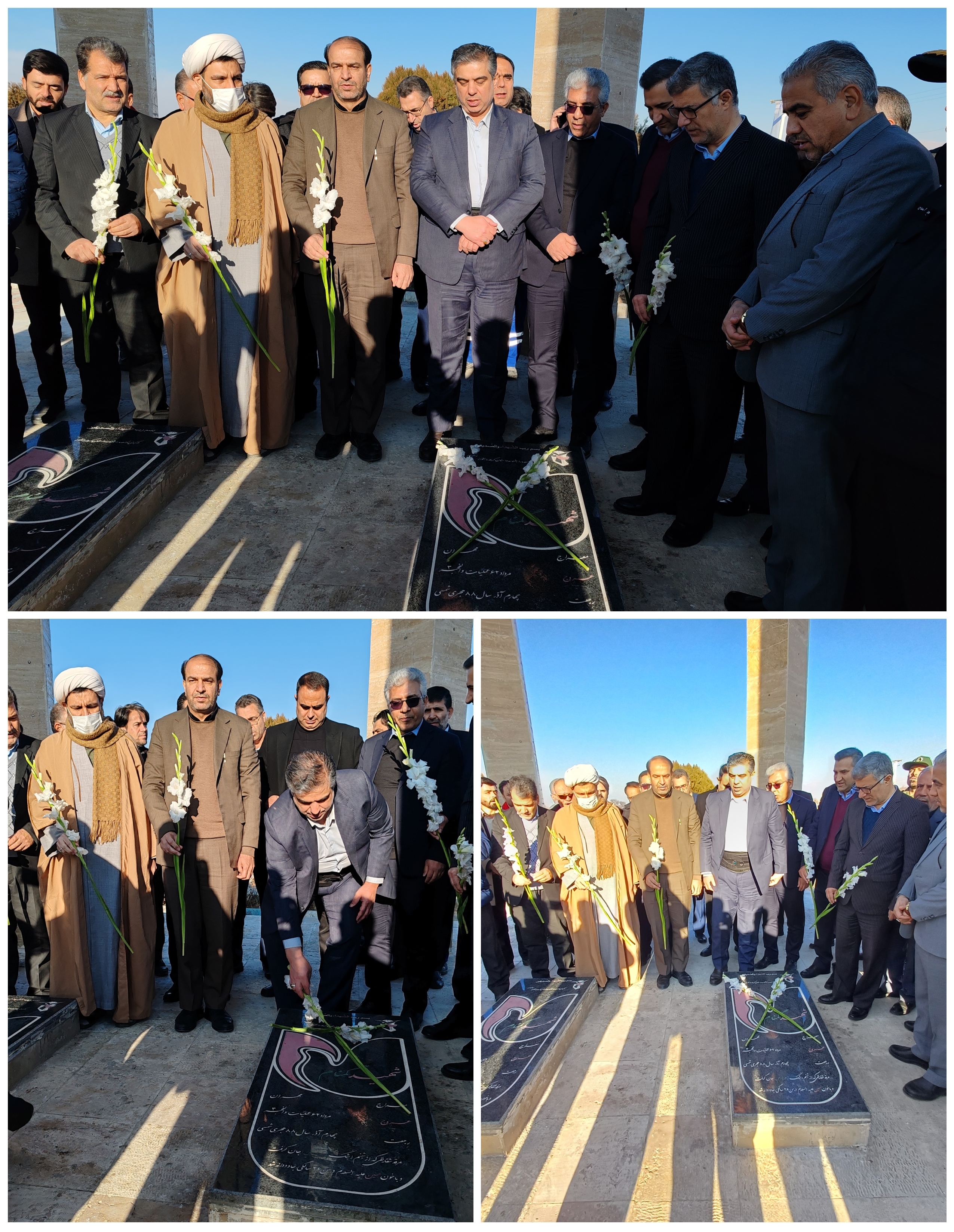 ادای احترام استاندار مرکزی به مقام شامخ شهدای گمنام در شهرستان کمیجان