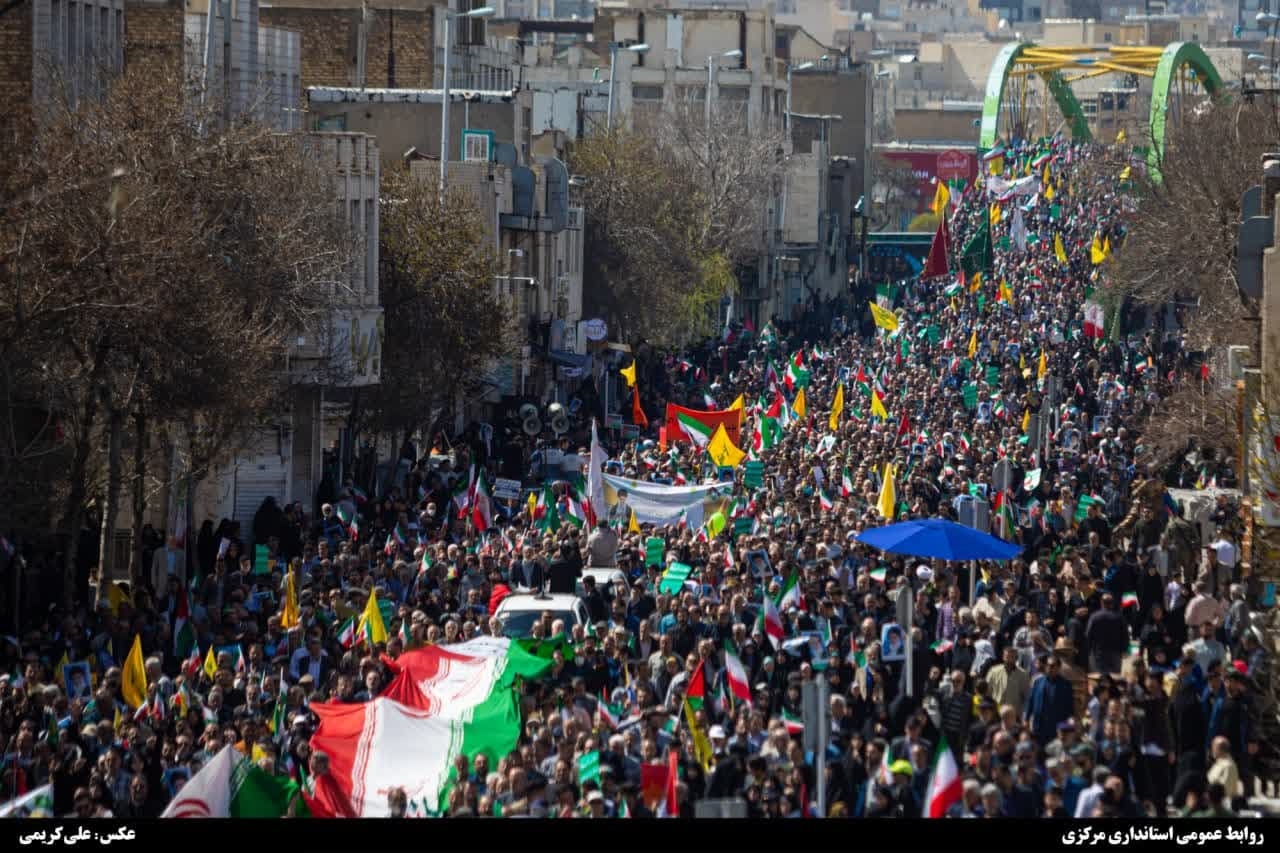 خروش ضد صهیونیستی مردم استان مرکزی در راهپیمایی روز قدس/ علی العهد یا قدس