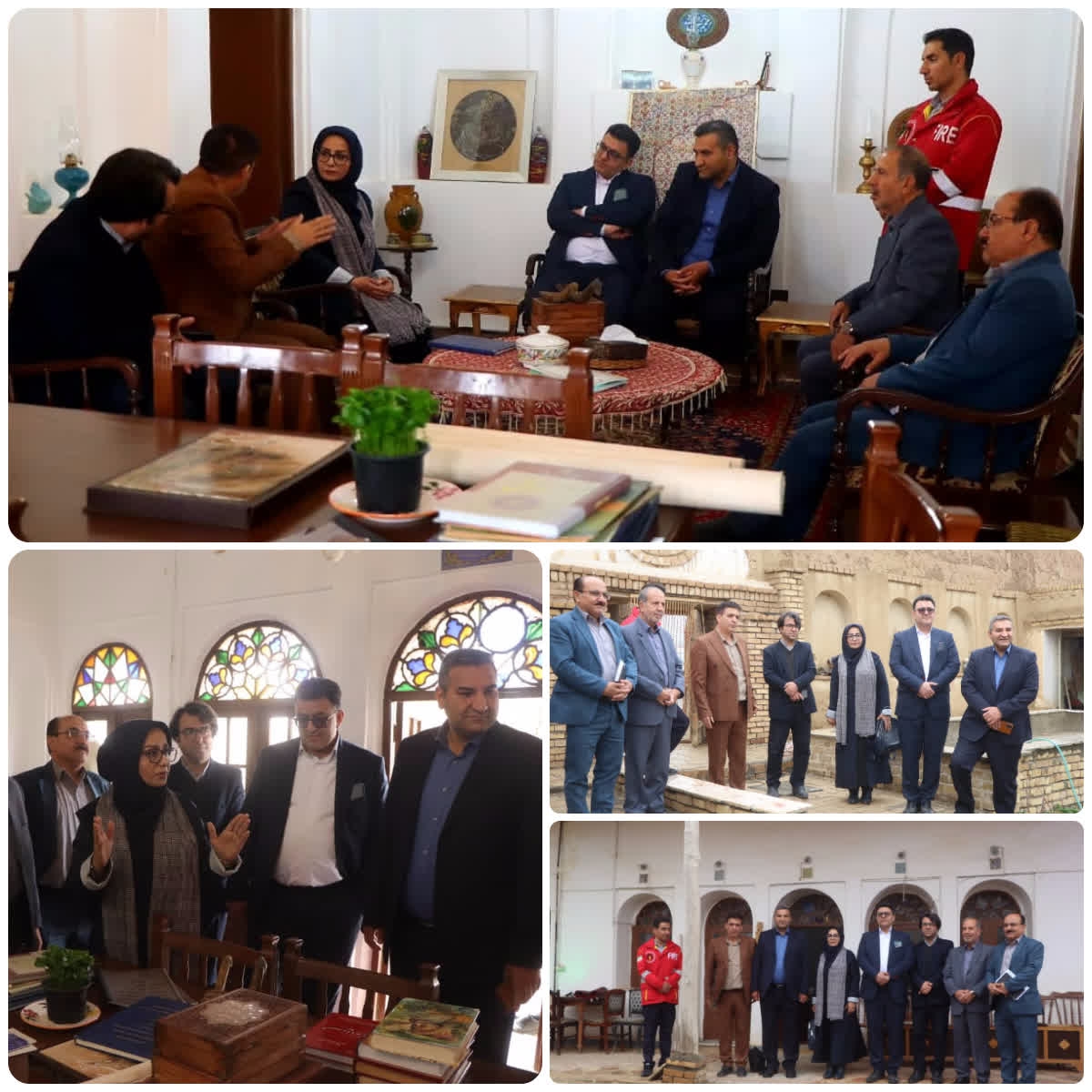 دکتر جمالیان نماینده محترم مردم شریف اراک -کمیحان وخنداب در مجلس شورای اسلام وخانم دکتر زهرا کمانی رئیس مرکز ملی فرش ایران و هیات همراه با توجه به ظرفیت های ارزشمند فرهنگی شهرستان کمیجان از مجموعه ارگ هنر آقچه کهریز بازدید بعمل آوردند