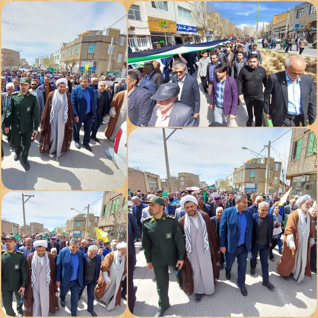 راهپیمایی روز جهانی قدس همزمان با آخرین جمعه ماه مبارک رمضان، در شهرستان کمیجان و دها روستای شهرستان کمیجان  برگزاری ش