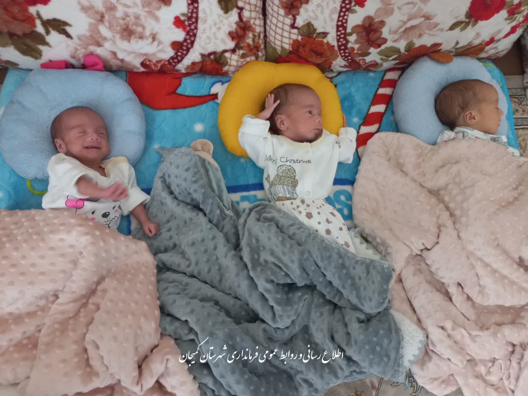 📌 دیدار فرماندار شهرستان کمیجان با خانواده صاحب فرزندان سه‌قلو؛