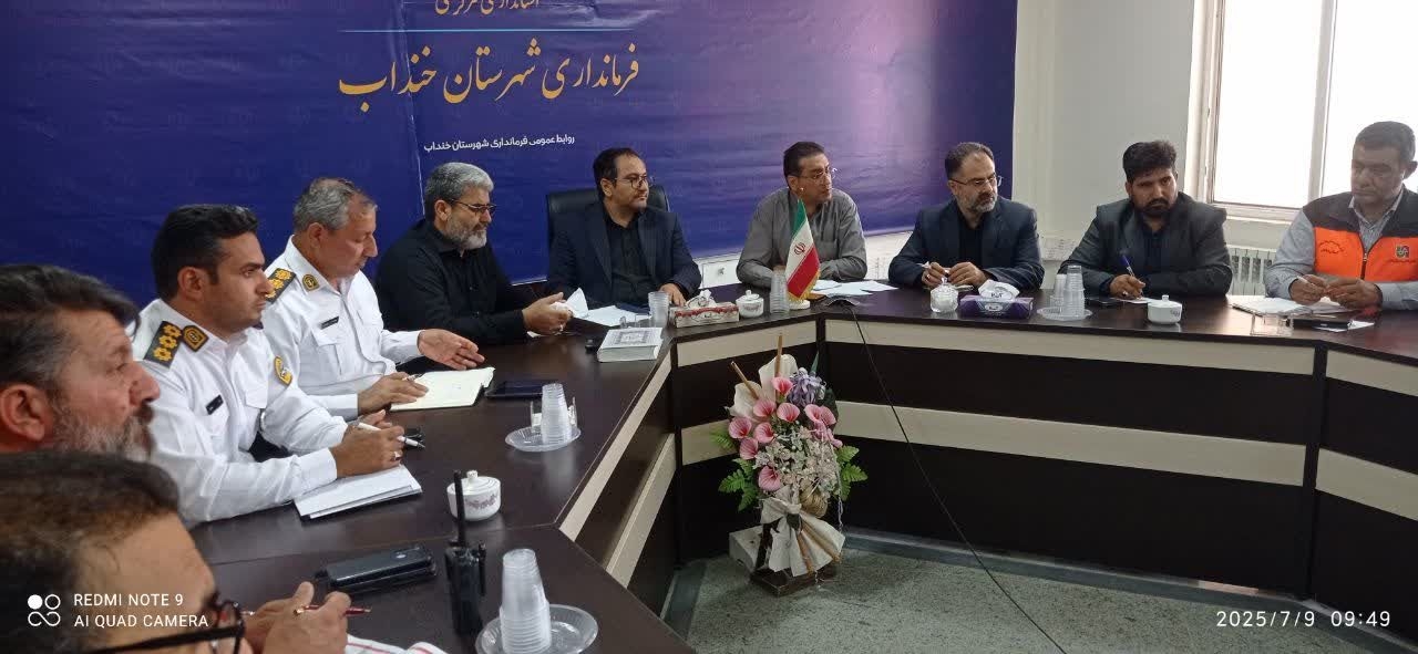 بررسی نقاط حادثه خیز شهرستان خنداب در جلسه شورای ترافیک