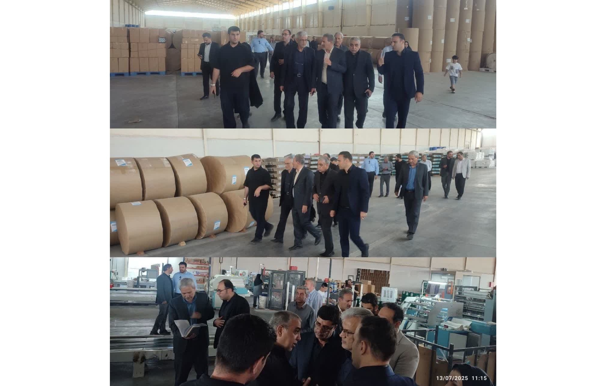 بازدید سرپرست فرمانداری زرندیه و مسئولان استانی از واحد تولیدی کاغذ دیواری در شهرک صنعتی مامونیه